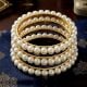 Handcrafted Metal Glass Bead Pearl Bangles